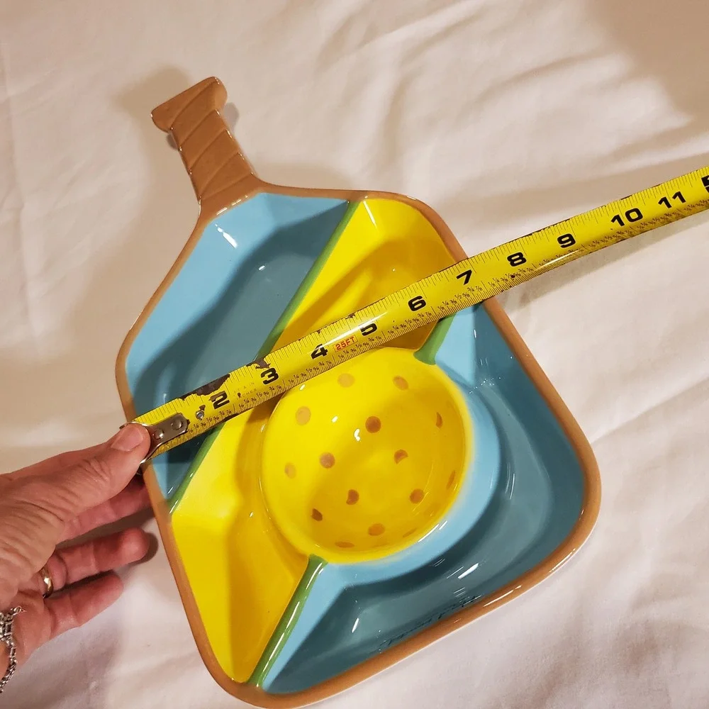Hand-painted Elements ceramic pickleball
